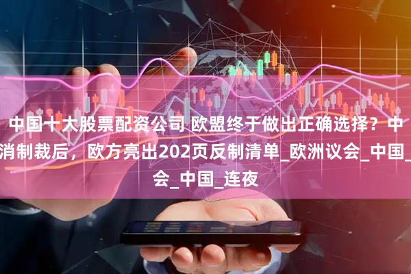 中国十大股票配资公司 欧盟终于做出正确选择？中方取消制裁后，欧方亮出202页反制清单_欧洲议会_中国_连夜